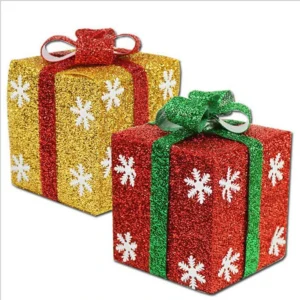 Deep Sapphire Christmas Gift Box Decoration Green Holiday Decorations