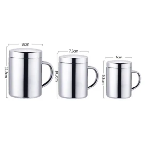Mugs Stainless Steel Insulated Milk Mug Tumbler Sliver Kitchenware